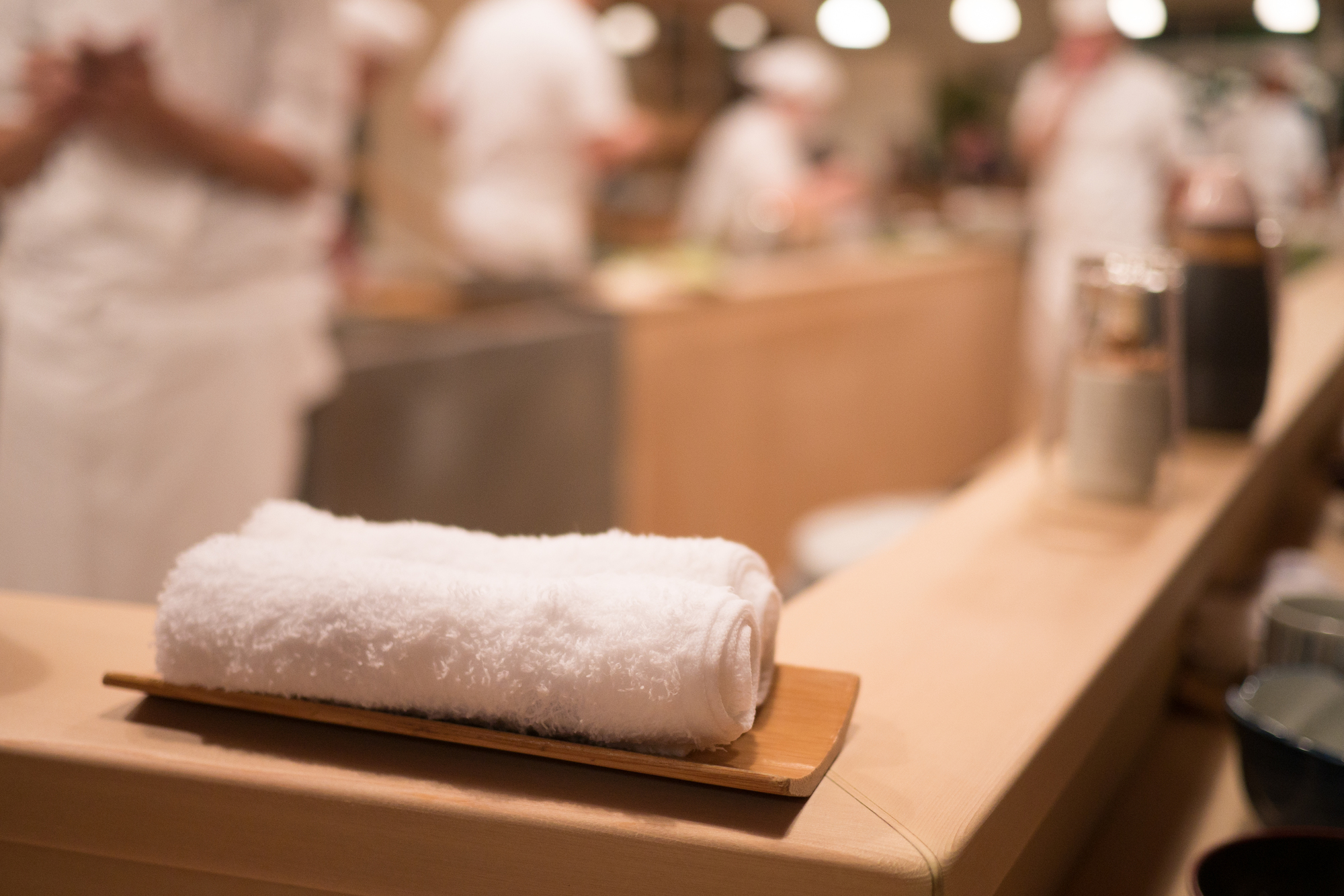 Oshibori on the table